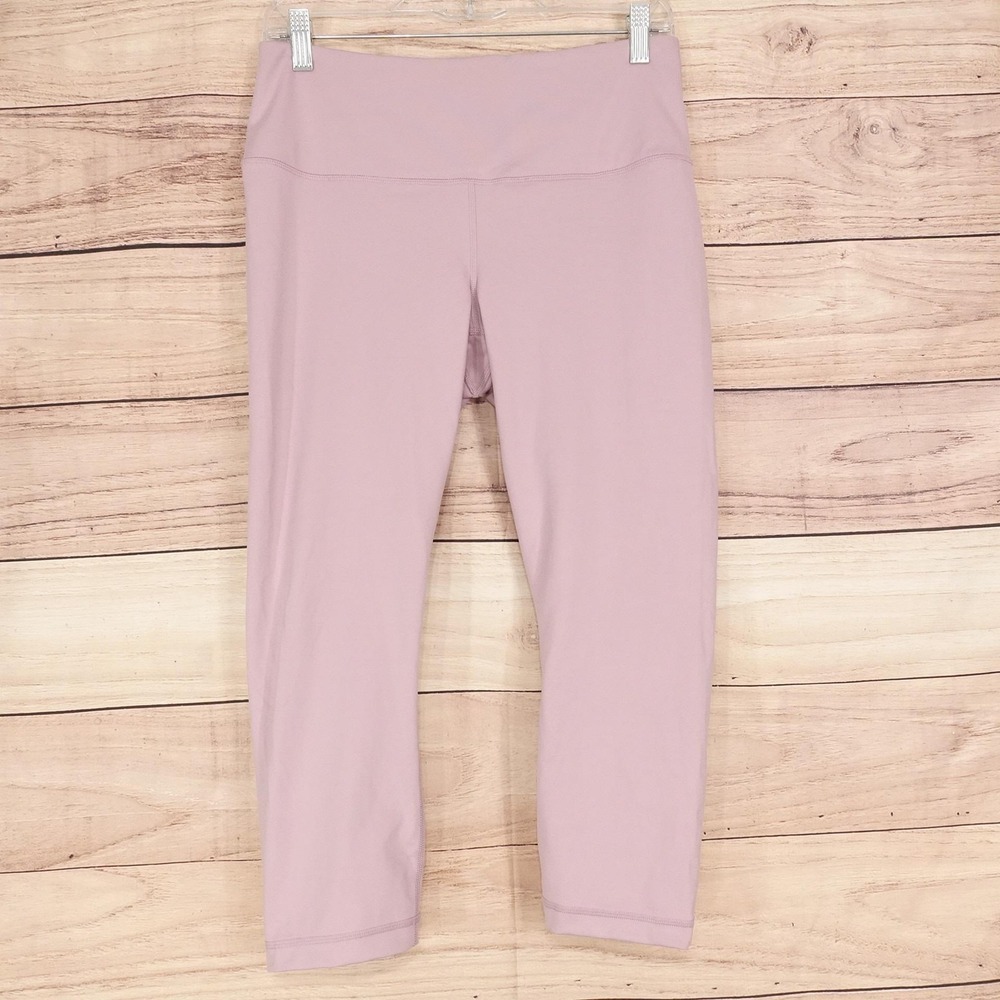 Yogalicious Leggings Womens L Pink Lux Capri High Rise Knit Stretch Yoga Gym